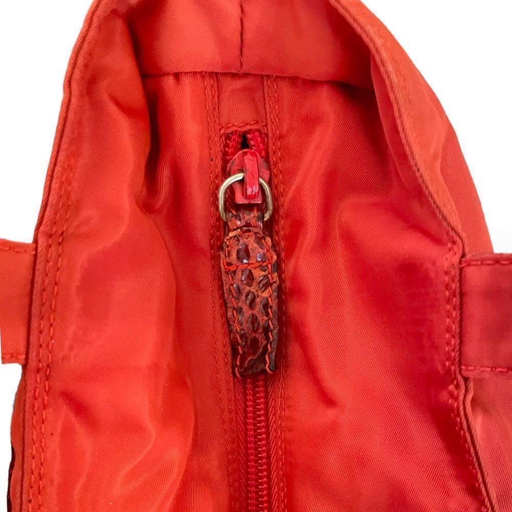 PRADA Tote with Python Handles and Beaded Front Logo - Picture 8 of 14